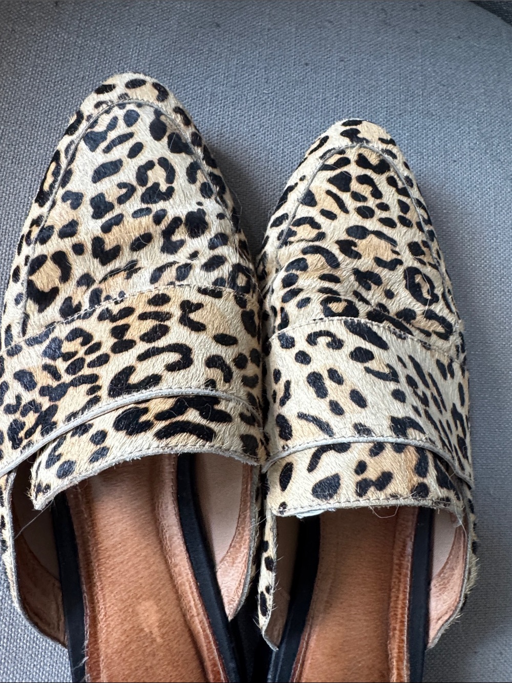Halogen Leopard Print Mules in Tan and Black - Picture 5 of 5